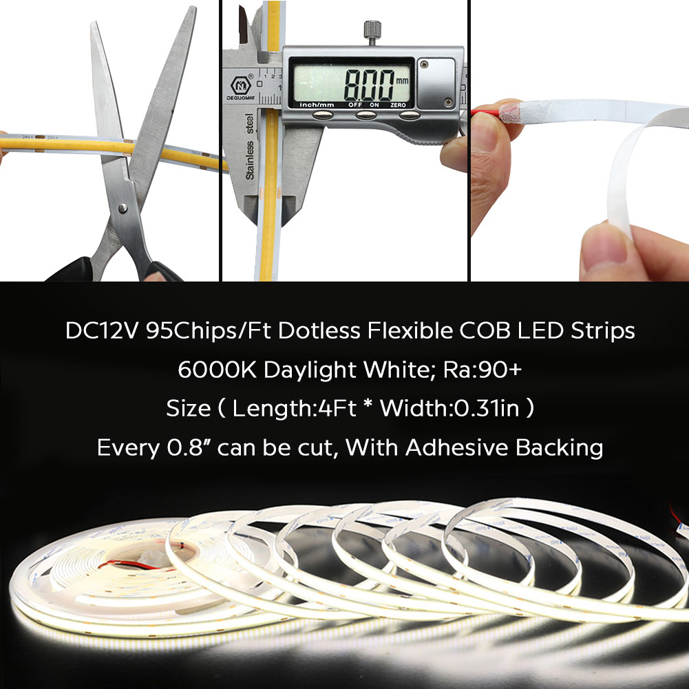 CT3252 Motion Activated Stair Lighting Kit, Dotless COB LED Strip Lights For 1-4FT Stairway